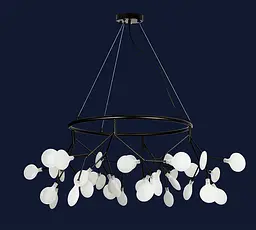 Люстра стельова Levistella 918LP263-36 BK+WH, G4, 36 плафонів, чорний та білий, метал і скло, сучасний стиль - мініатюра 2