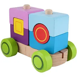 Дерев'яний поїзд Hape із кубиків (E0417) - мініатюра 2