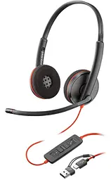Гарнітура Poly комп'ютерна стерео On-ear Blackwire 3220 USB-A USB-C односпрямований чорний (8X228AA)
