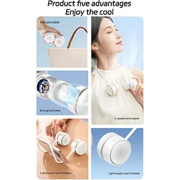 Портативний вентилятор WiWU Twins Neck Fan Wi-FS014 White (6977703655186) [169832] - мініатюра 9