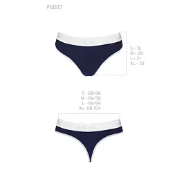 Спортивні трусики-стрінги Passion PS007 PANTIES L, navy blue - мініатюра 6