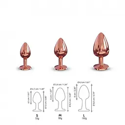 Маленька металева анальна пробка із кристалом Dorcel Diamond Plug S, 7.1х2.7 см, чорний - мініатюра 5