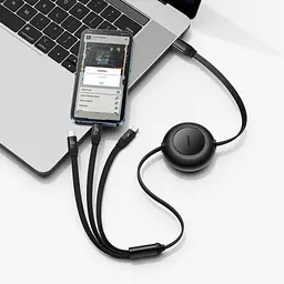 Кабель тройной Baseus Bright Mirror 2 USB to M + L + C 3.5A 1.1m 3-in-1 (CAMJ010201) - мініатюра 7