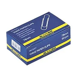 Скріпки закруглені рельєфні Buromax 78 мм 50 шт. Нікельовані (BM.5021)