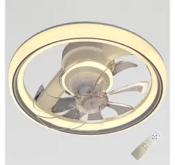 Стельова LED-люстра-вентилятор Artlight FS304GR, біла із сірою окантовкою, 73 Вт, від 10-18 м² - мініатюра 3
