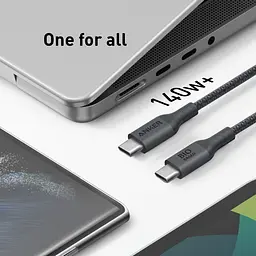 Кабель Anker 544 USB-C to USB-C - 0.9m 140W Bio-Nylon Black (6989635) - мініатюра 3
