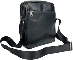 Чоловіча шкіряна сумка через плече чорна TIDING BAG sum0028775 - мініатюра 4
