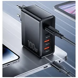 Зарядное устройство 2xUSB-C + 2xUSB 100W Essager (ECT2CA-QYB01-Z) - миниатюра 2