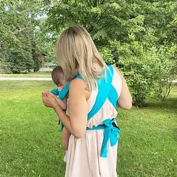 Май-слінг із льону від народження до 36 місяців Univеrsal Coolbabka Бірюзовий - мініатюра 4