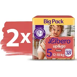 Набір підгузок-трусиків Libero Up&Go 6 (12-18 кг) 76 шт. (2 уп. х 36 шт.) - мініатюра 2