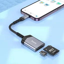 Кардрідер Hoco UA25 2-in-1 Lightning для SD/TF карт до 2 ТБ швидкість до 480 Мбіт/с - мініатюра 5