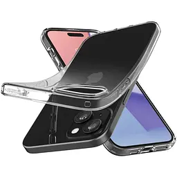 Оригінальний прозорий силіконовий чохол Spigen Liquid Crystal Flex Crystal Clear для iPhone 15 (ACS06481) - мініатюра 4
