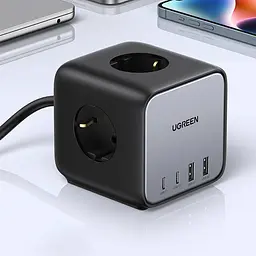 Зарядний пристрій 4xUSB 65W 2хUSB-C+2xUSB-A + 2хSchuko DigiNest Cube Power Strip CD268 Ugreen - мініатюра 4