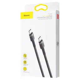 Дата кабель Baseus Cafule Type-C to Type-C PD2.0 60W (2m) (CATKLF-H) Чорний / Сірий - мініатюра 5