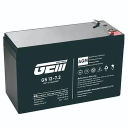 Акумуляторна батарея GEM Battery 12V-7.2Ah, AGM, F1/F2, (GS 12-7.2)