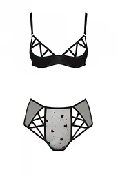 Комплект эротического белья: открытый бюстгальтер и трусики Passion Lovelia Bikini, S/M (черный) - миниатюра 5