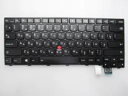 Клавіатура для ноутбуків Lenovo ThinkPad T460, T460P, T460S чорна з чорною рамкою з підсвічуванням, з трекпоінтом