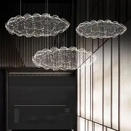 Декоративна люстра-хмаринка Led Cloud у срібному корпусі 100х50 см Арт. MJ 83-1000 CH Line F
