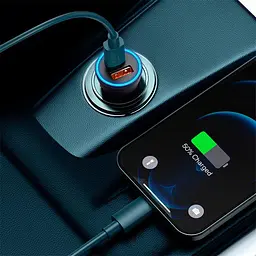 Автомобільний адаптер - зарядний на 2 виходи Baseus Golden Contactor Max Dual Fast Charger 60 W U+C - мініатюра 5