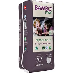 Нічні ЕКО підгузки -трусики для дівчаток Bambo Dreamy Night Pants (15-35 кг) 4-7 років. - мініатюра 2