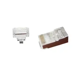 Конектор RJ 45, FTP, 100 шт, Grey, Cat. 5 e, Cablexpert, для наскрізного підключення, позолочені контакти (LC-PTF-01/100)