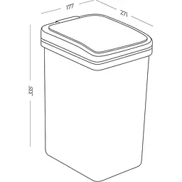 Відро для сміття MBM My Home з кришкою 10 л антрацит (BIN-04 10L ANTHRACITE) - мініатюра 3