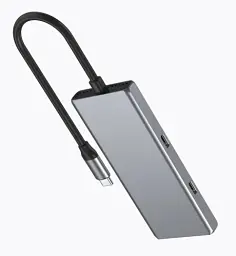 Хаб USB Gembird UHB-CM-U310-A2C2-01, Grey, Type-C 3.2 - 2xType-C 3.2 / 2xUSB 3.2, кабель 18 см, алюмінієвий корпус - мініатюра 2