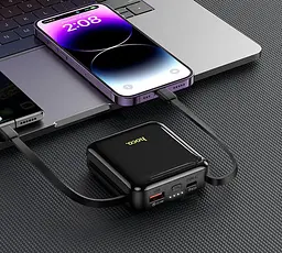 Портативний акумулятор з кабелем Hoco Q23 Blade 22.5W+PD20W (10000mAh) чорний - мініатюра 4
