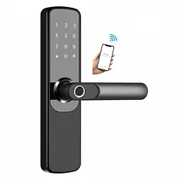 Замок біометричний автономний Trinix TRL-5204BTF Black з Bluetooth, зчитувачем відбитків пальців і карт Mifare (65-00066) - мініатюра 2