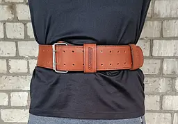 Пояс атлетичний EasyFit DeciBelt (шкіра) коричневий XS - мініатюра 4
