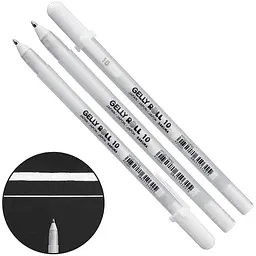 Ручка гелева Sakura Біла 10 Bold (лінія 0.5mm) Gelly Roll Basic - мініатюра 2