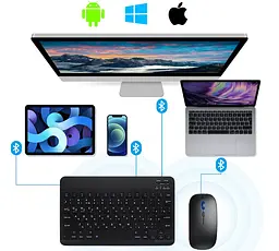 Бездротовий комплект Primo NB01 Bluetooth клавіатура і мишка Black - мініатюра 6
