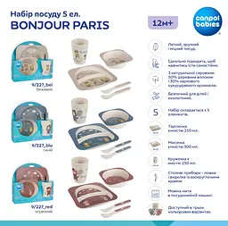 Набір посуду Canpol babies Bonjour Paris, 5 предметів, бежевий (9/227_bei) - мініатюра 10