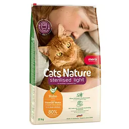 Сухий корм для стерилізованих та кастрованих котів Mera Cats Nature Sterilised Light Chiken (Huhn) з куркою 10 кг