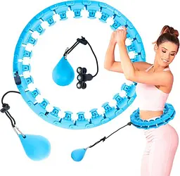 Хула-хуп для схуднення живота з вантажем Intelligent hulahoop Синій, масажний обруч для талії - мініатюра 4