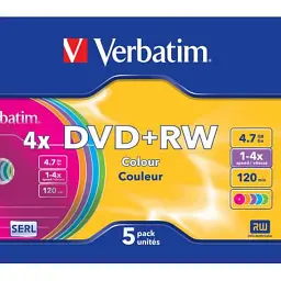Диск DVD Verbatim 4.7Gb 4x SlimCase 5шт Color (43297) - мініатюра 2