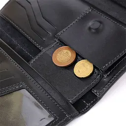 Місткий гаманець із монетницею зовні з натуральної шкіри Grande Pelle 11647 бордовий - мініатюра 10