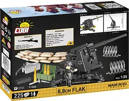 Конструктор Cobi Company of Heroes 3 Зенітна гармата FlaK 88-мм, масштаб 1:35, 225 деталей (COBI-3047) - мініатюра 2