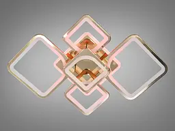 Люстра стельова LED Diasha 8060/2+3G, 95W, 3200K-6500K, золото, сучасний стиль, з пультом, диммером, підсвіткою - мініатюра 3
