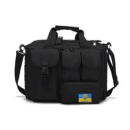 Велика дорожня тактична сумка для документів і ноутбука 15.6 Чорна MOLLE Solve KT6003602