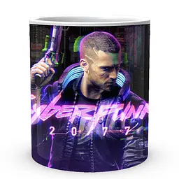 Кухоль GeekLand Cyberpunk 2077 Кіберпанк 2077 Постер з рожевою назвою CY 02.570 330 мл білий - мініатюра 2