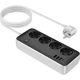 Мережевий подовжувач Hoco AC22 Sunlight 4-bit (PD30W/1C3A) Desktop Socket Black - мініатюра 5