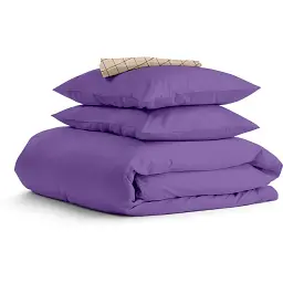 Комплект постільної білизни Cosas сімейний LAVENDER 2 x 160 x 220 см (Ranfors48_PlumLight_CellAshbeige_160x2)