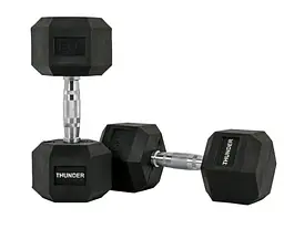 Гантель шестигранна Thunder 15 кг (HEXAGONAL-DUMBBELLS-15KG) - мініатюра 6
