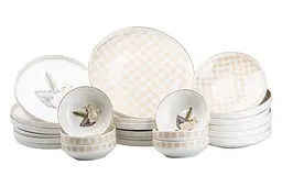 Столовий сервіз TS Kitchen на 6 персон порцеляновий Rose, рожевий HP23414
