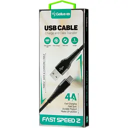 USB кабель Gelius Pro Fast Speed 2 GP-UC05c Type-C Black - мініатюра 3