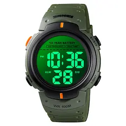 Наручний годинник чоловічий Skmei 1560 Army Green, 1560AG (12302) - мініатюра 2