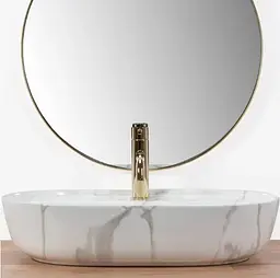 Умивальник Rea Aura 61x41 marmo shiny (REA-U8003), Глянцева - мініатюра 6