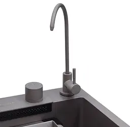 Кухонна мийка Kroner KRP Schwarze - SET7545NG PVD (3.0/0.8 мм) (CV033806) - мініатюра 6