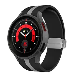 Браслет Cls-way для Samsung Galaxy Watch 5 - чорно-сірий ширина кріплення 20мм силікон Watchbands (W27-7WB12227561) - мініатюра 2
